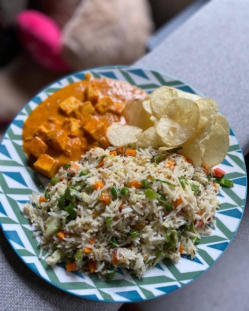 Veg Fried Rice + Chicken Bharta