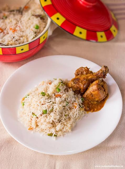 Veg Fried Rice + Chicken Curry